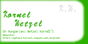 kornel wetzel business card